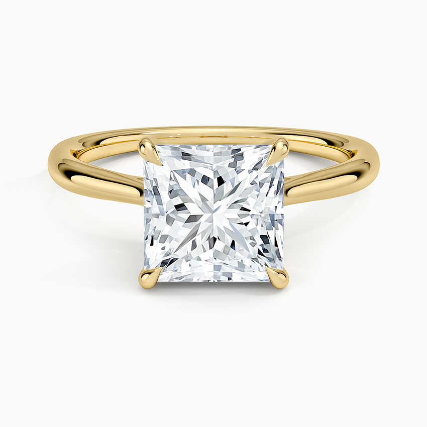 Freesia Cathedral Solitaire Ring - Princess Cut Center Stone