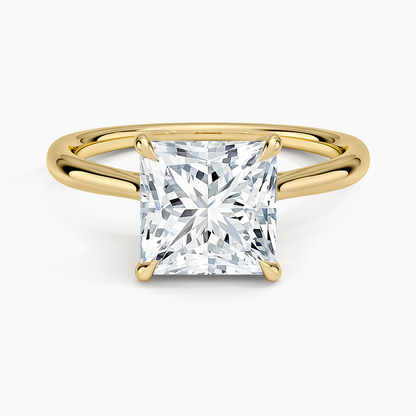 Freesia Cathedral Solitaire Ring - Princess Cut Center Stone