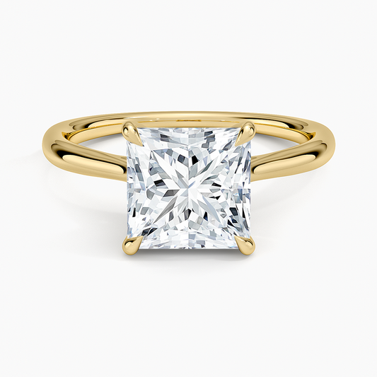 Freesia Cathedral Solitaire Ring - Princess Cut Center Stone