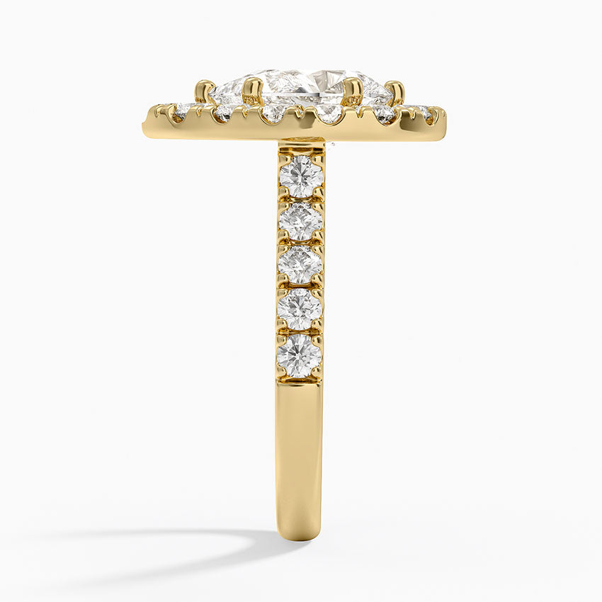 Adele Halo Diamond Ring - Pear Center Stone