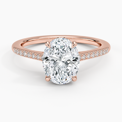 Lissome Half Coverage Diamond Ring - Oval Center Stone