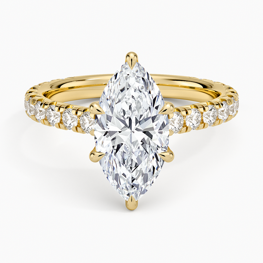 Sienna Three-Quarter Coverage Diamond Ring - Marquise Center Stone