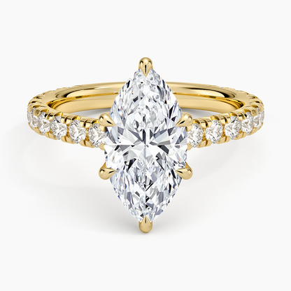 Sienna Three-Quarter Coverage Diamond Ring - Marquise Center Stone