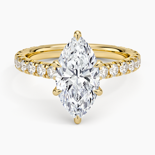 Sienna Three-Quarter Coverage Diamond Ring - Marquise Center Stone