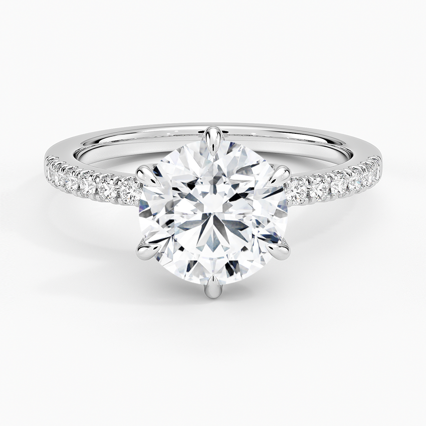 Bliss Six-Prong Diamond Ring (1/6 ct. tw.) - Round Center Stone
