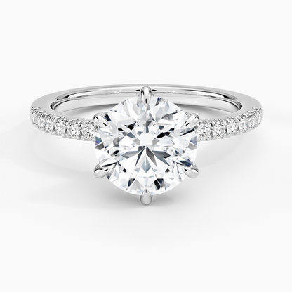 Bliss Six-Prong Diamond Ring (1/6 ct. tw.) - Round Center Stone