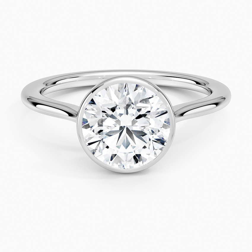Petite Luna 1.5mm Bezel Ring - Round Center Stone