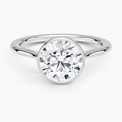 Petite Luna 1.5mm Bezel Ring - Round Center Stone