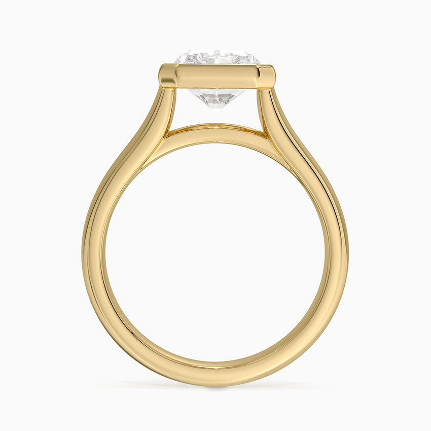 Luna 4mm Bezel Ring - Radiant Cut Center Stone