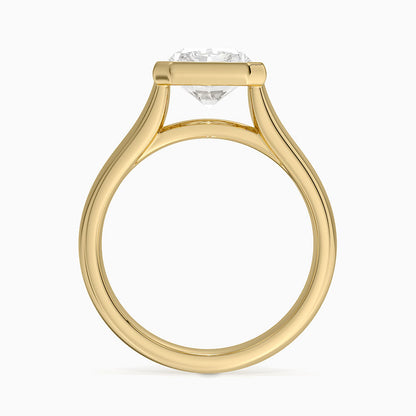 Luna 4mm Bezel Ring - Radiant Cut Center Stone