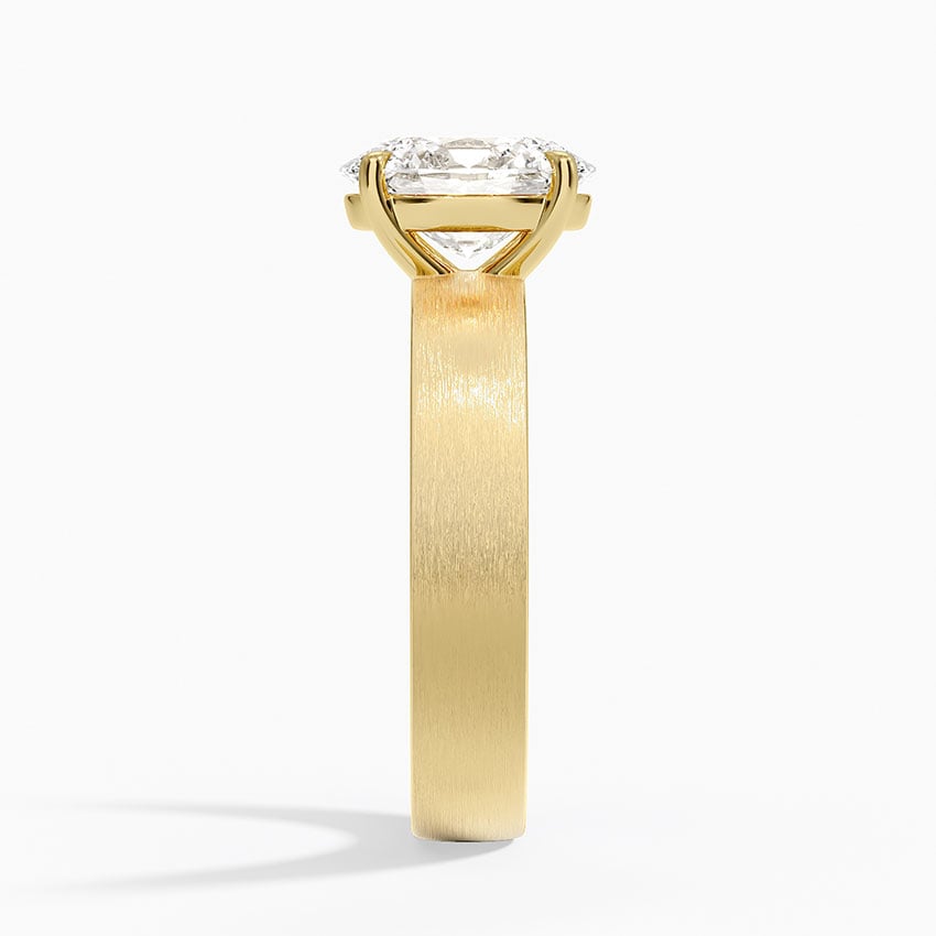 Peyton 4mm Satin Finish Solitaire Ring - Oval Cut Center Stone