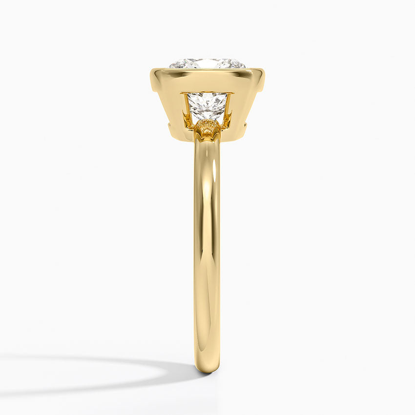 Julietta Bezel Solitaire Ring - Cushion Cut Center Stone