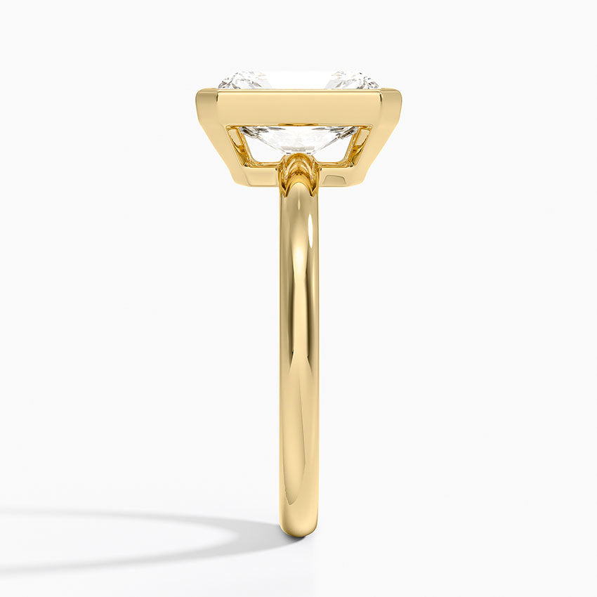 Julietta Bezel Solitaire Ring - Radiant Cut Center Stone