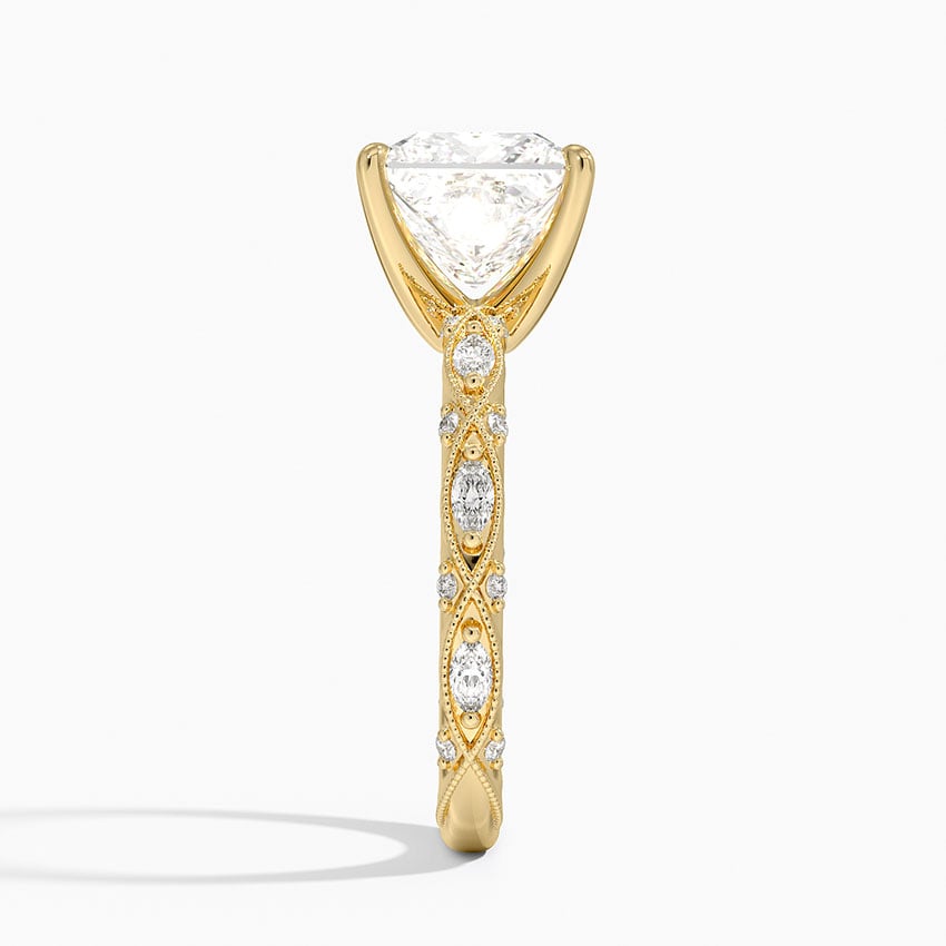Celestia Milgrain Diamond Ring (1/4 ct. tw.) - Princess Cut Center Stone