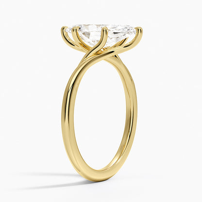 Delilah Twist Solitaire Ring - Marquise Cut Center Stone