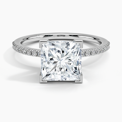 Ballad Half Coverage Diamond Ring (1/8 ct. tw.) - Princess Cut Center Stone