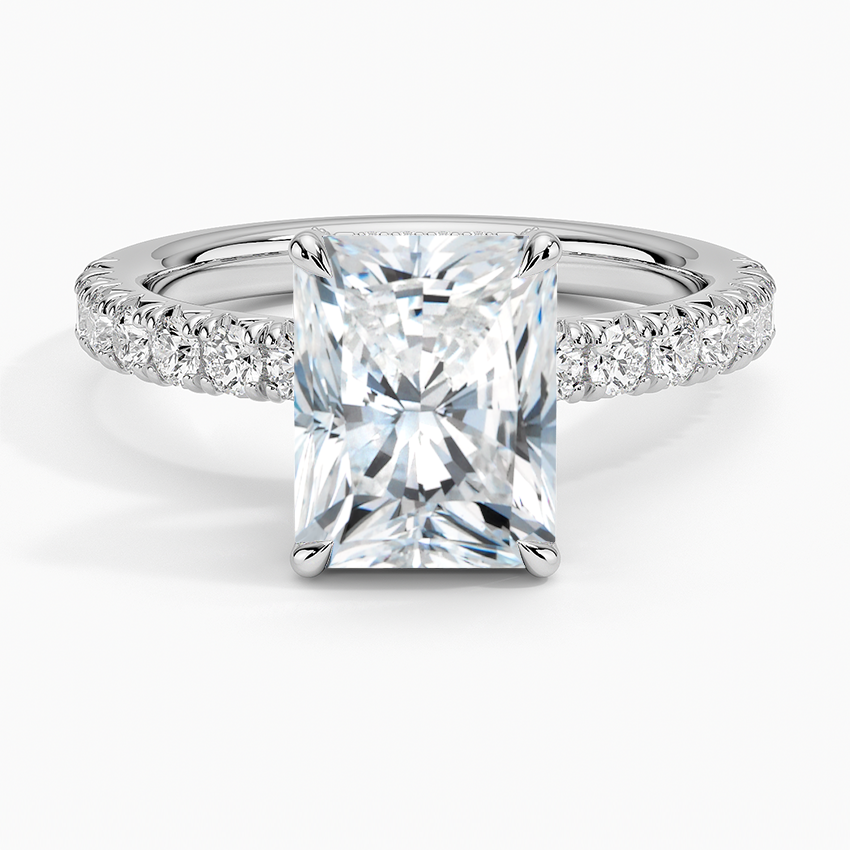 Olympia Half Coverage Diamond Ring (1/2 ct. tw.) - Radiant Cut Center Stone