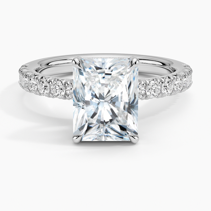 Olympia Half Coverage Diamond Ring (1/2 ct. tw.) - Radiant Cut Center Stone