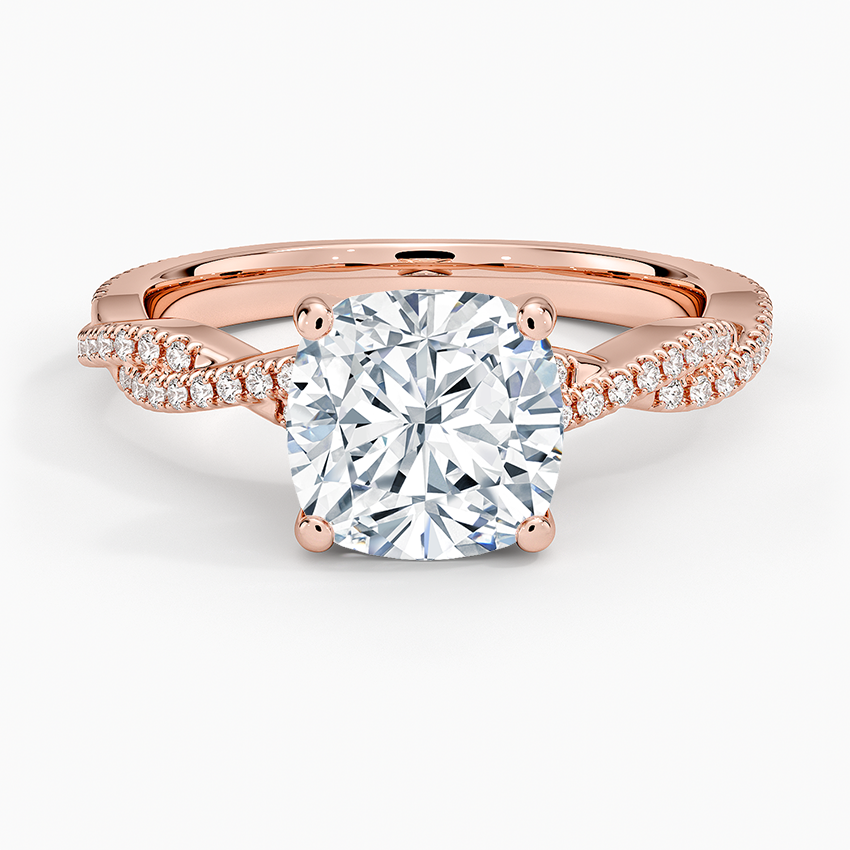 Petite Luxe Twisted Vine Diamond Ring (1/4 ct. tw.) - Cushion Cut Center Stone