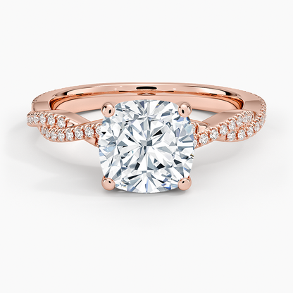 Petite Luxe Twisted Vine Diamond Ring (1/4 ct. tw.) - Cushion Cut Center Stone
