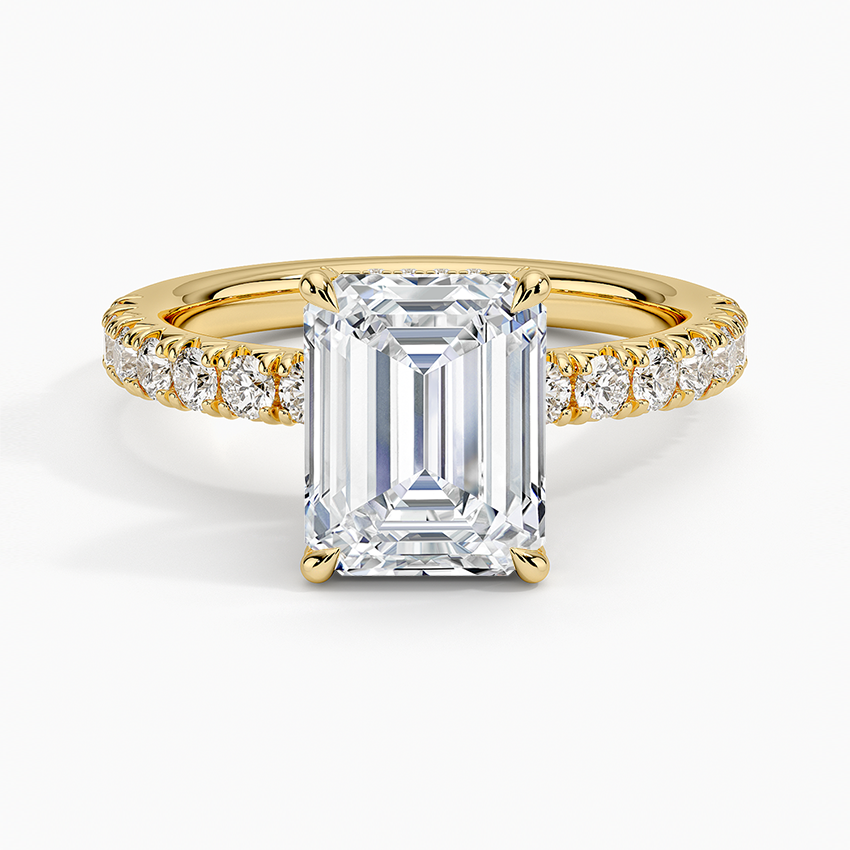 Olympia Half Coverage Diamond Ring (1/2 ct. tw.) - Emerald Cut Center Stone