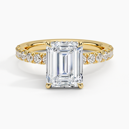 Olympia Half Coverage Diamond Ring (1/2 ct. tw.) - Emerald Cut Center Stone