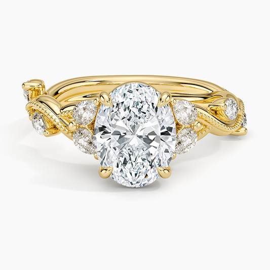 Vintage Secret Garden Diamond Ring (3/8 ct. tw.) - Oval Center Stone