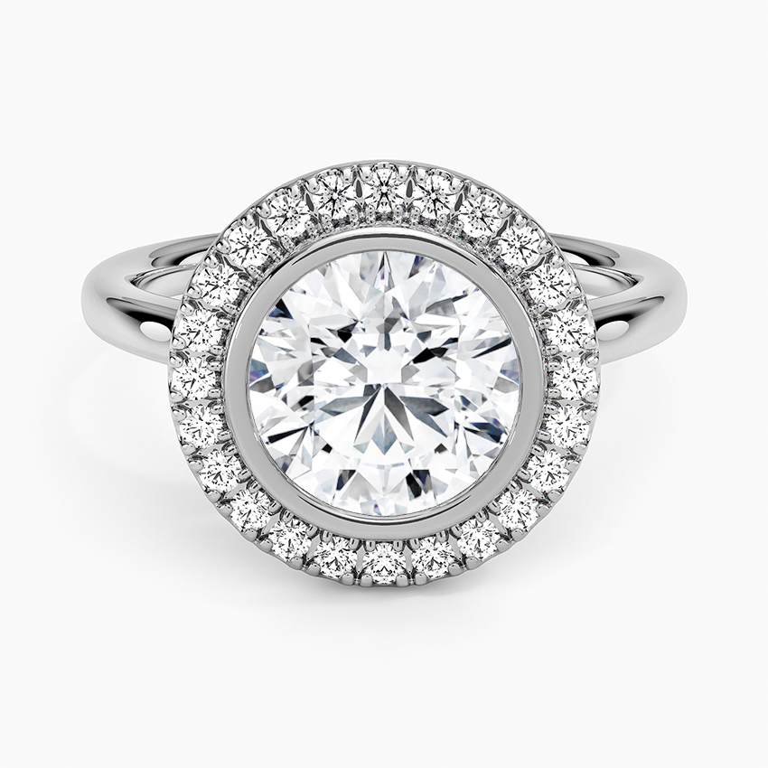 Bezel Halo Diamond Ring (1/4 ct. tw.) - Round Center Stone