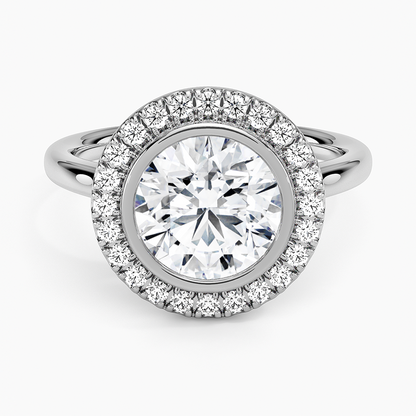 Bezel Halo Diamond Ring (1/4 ct. tw.) - Round Center Stone