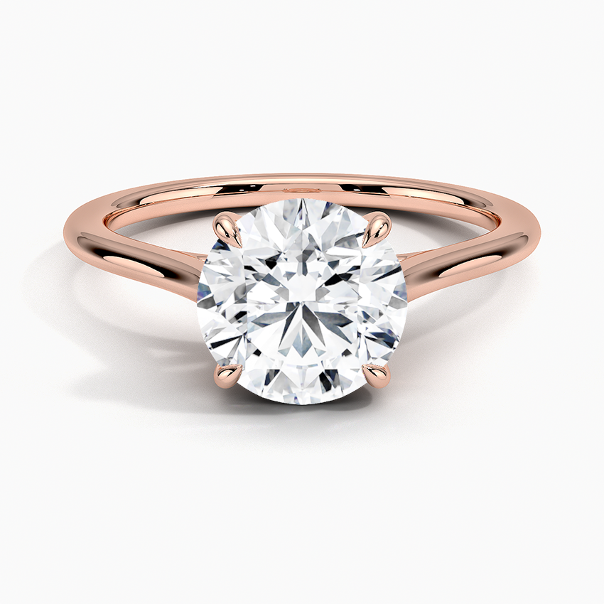 1.4mm Provence Solitaire Ring - Round Center Stone