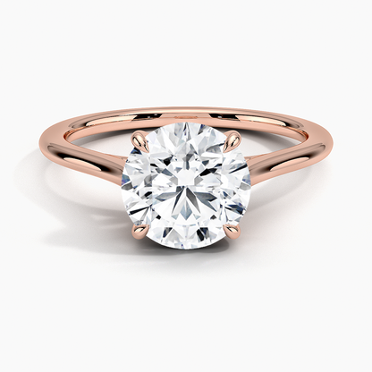 1.4mm Provence Solitaire Ring - Round Center Stone