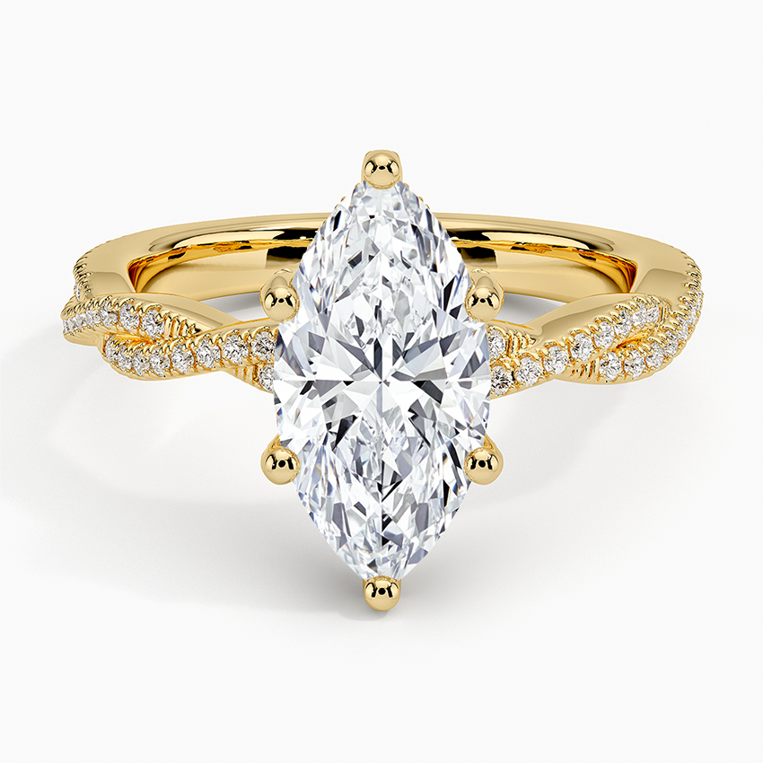 Adorned Luxe Petite Twisted Vine Diamond Ring - Marquise Center Stone
