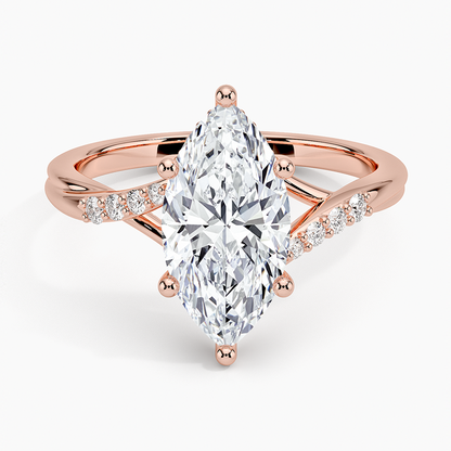 Chamise Hidden Halo Diamond Ring - Marquise Center Stone