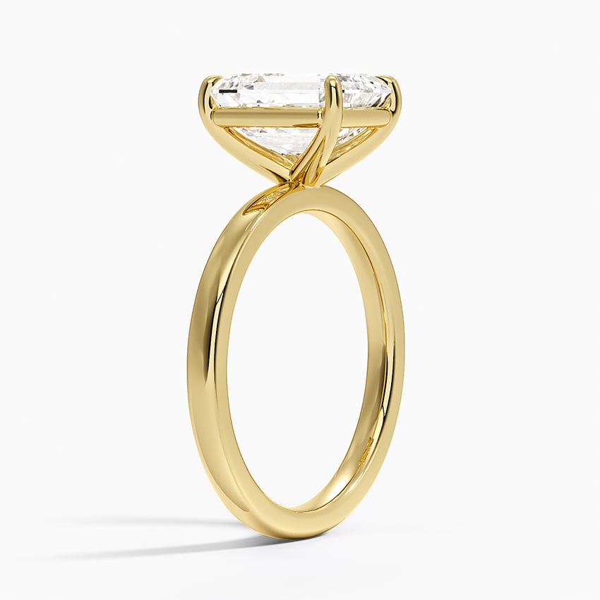 Fairmined Perfect Fit Solitaire 2mm Ring - Emerald Cut Center Stone