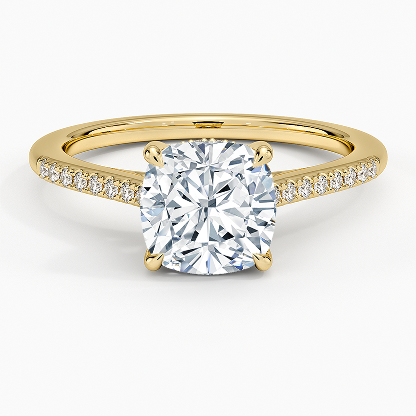 Lissome Half Coverage Diamond Ring - Cushion Cut Center Stone