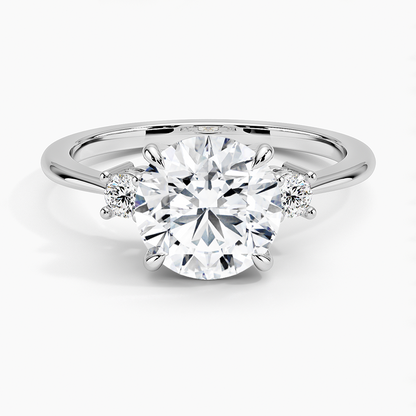 Petite Selene Three Stone Diamond Ring (1/10 ct. tw.) - Round Center Stone
