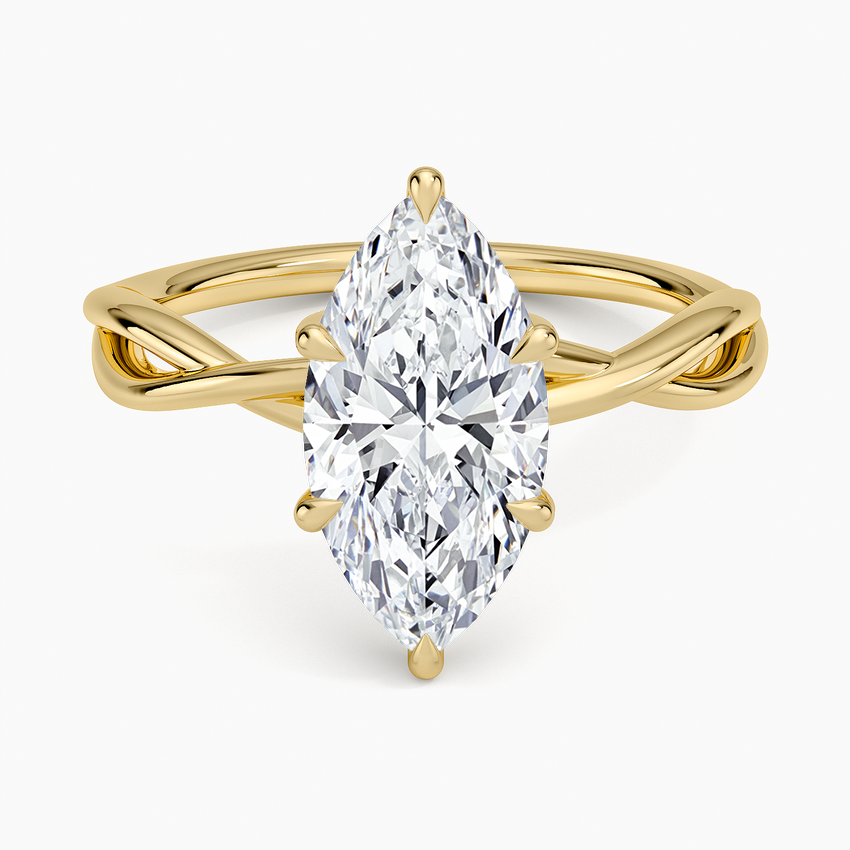 Alya Twist Solitaire Ring - Marquise Center Stone