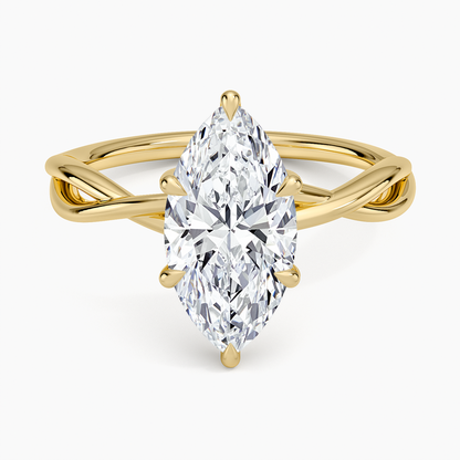 Alya Twist Solitaire Ring - Marquise Center Stone