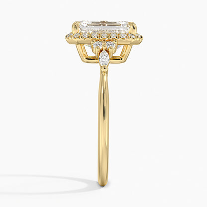 Nadia Halo Diamond Ring (1/4 ct. tw.) - Emerald Cut Center Stone