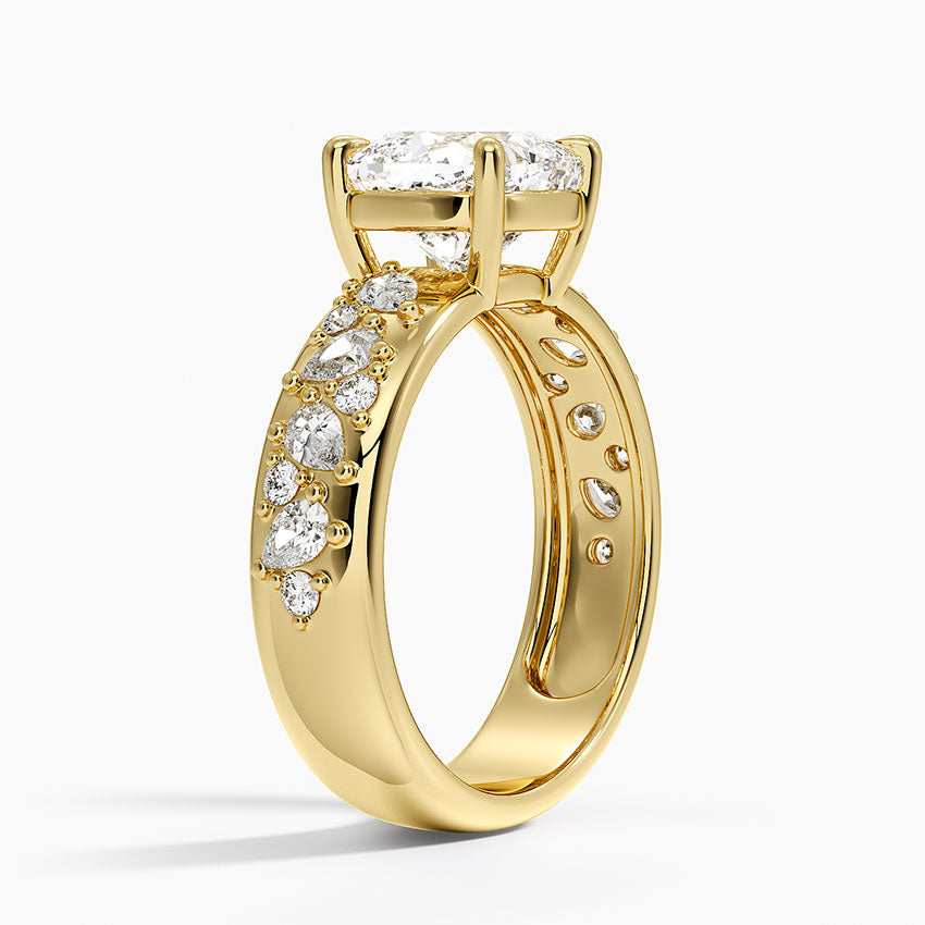Mosaic Olivetta Three-Quarter Coverage Diamond Ring (1/2 ct. tw.) - Cushion Cut Center Stone