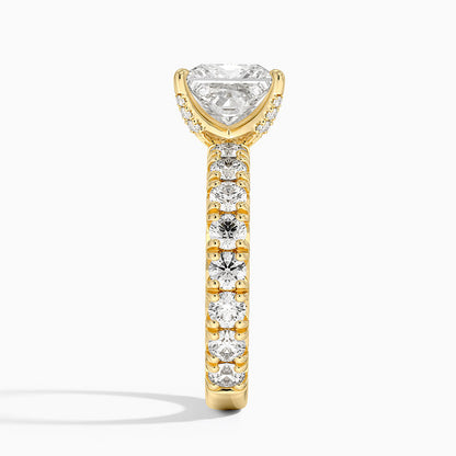 Ellora Three-Quarter Coverage Diamond Ring - Princess Cut Center Stone
