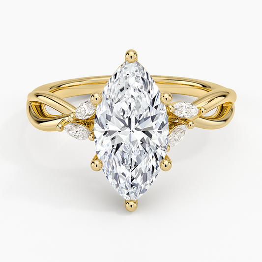 Willow Diamond Ring (1/8 ct. tw.) - Marquise Center Stone