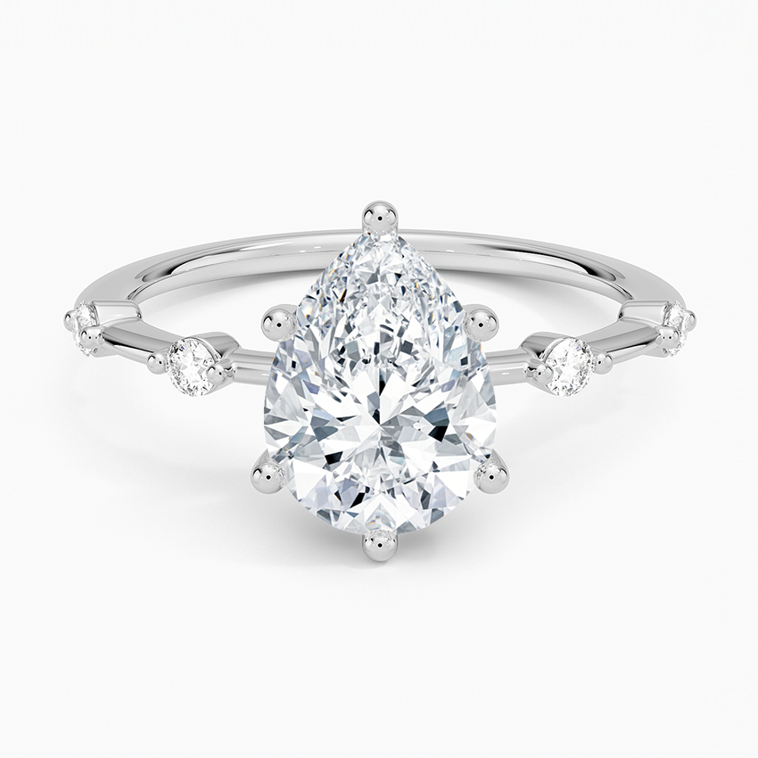 Aimee 1.4mm Diamond Ring - Pear Center Stone