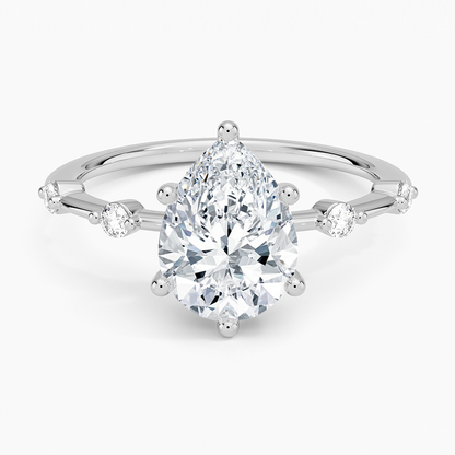 Aimee 1.4mm Diamond Ring - Pear Center Stone