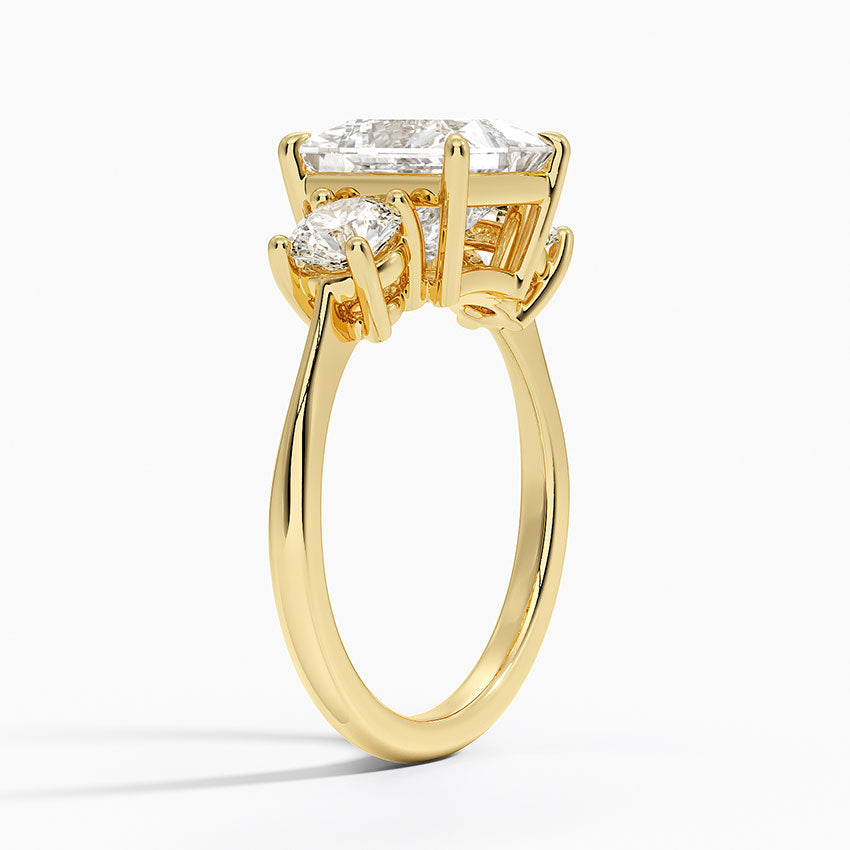 Luxe Selene Three Stone Diamond Ring (2/3 ct. tw.) - Princess Cut Center Stone