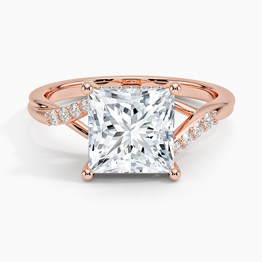 Chamise Hidden Halo Diamond Ring - Princess Cut Center Stone