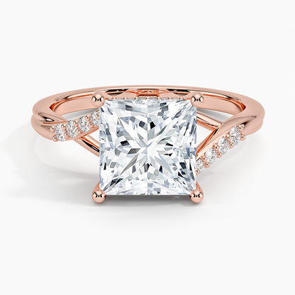 Chamise Hidden Halo Diamond Ring - Princess Cut Center Stone