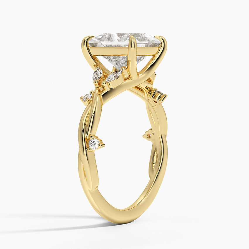 Azalea Twist Diamond Ring - Princess Cut Center Stone