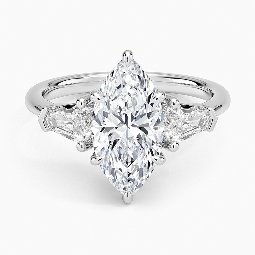 Shield Cut Three Stone Diamond Ring (1/2 ct. tw.) - Marquise Center Stone