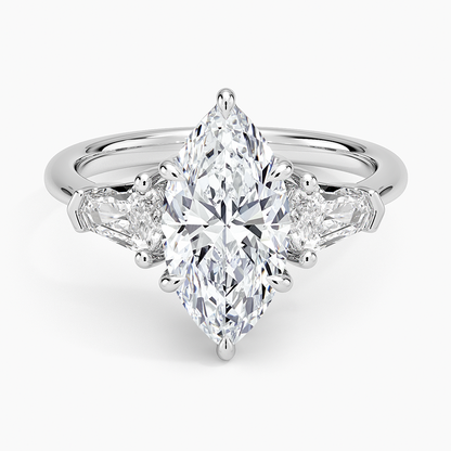 Shield Cut Three Stone Diamond Ring (1/2 ct. tw.) - Marquise Center Stone